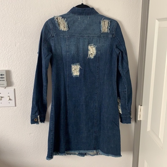 Mebon by Machine Jeans Ripped / Distressed Denim Shirt Dress - Picture 7 of 11